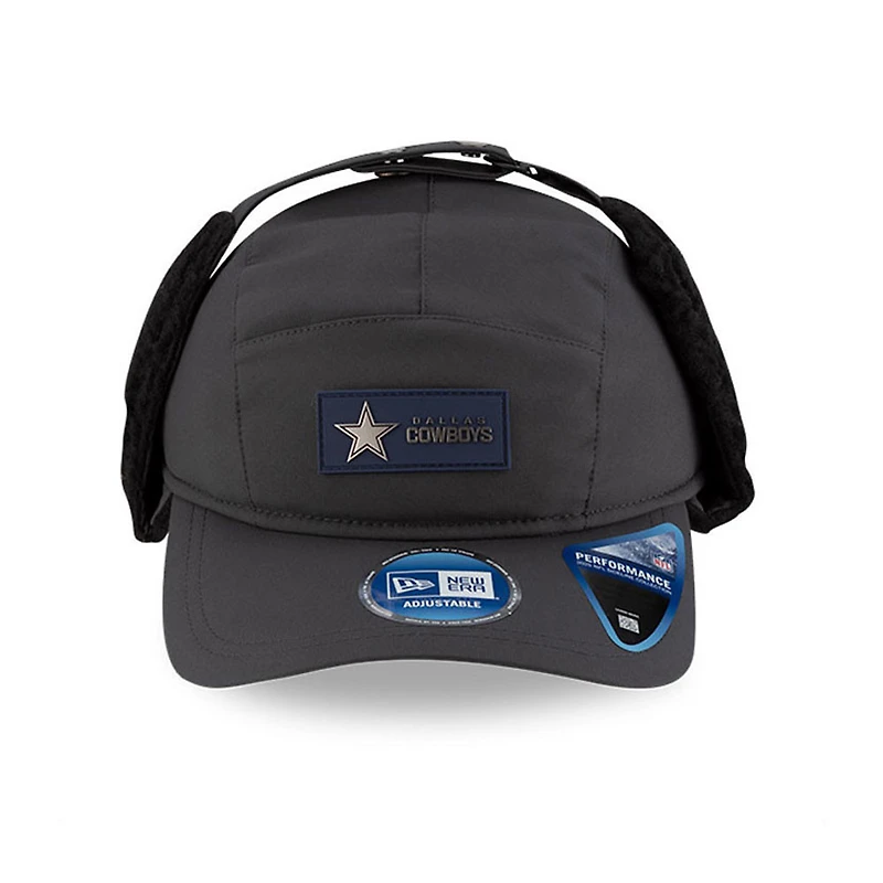 Casquette ajustable à oreilles de chien Sideline Runner 2025 des Cowboys de Dallas de New Era pour homme, couleur anthracite