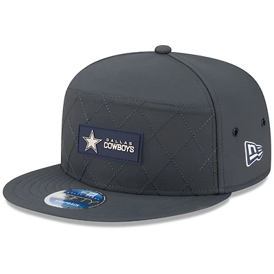 Men's New Era Charcoal Dallas Cowboys 2025 Sideline Cold Weather Split Panel 9FIFTY Snapback Hat