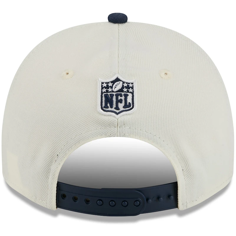 Casquette snapback 9FIFTY A-Frame New Era crème/bleu marine pour homme, Dallas Cowboys, draft NFL 2025