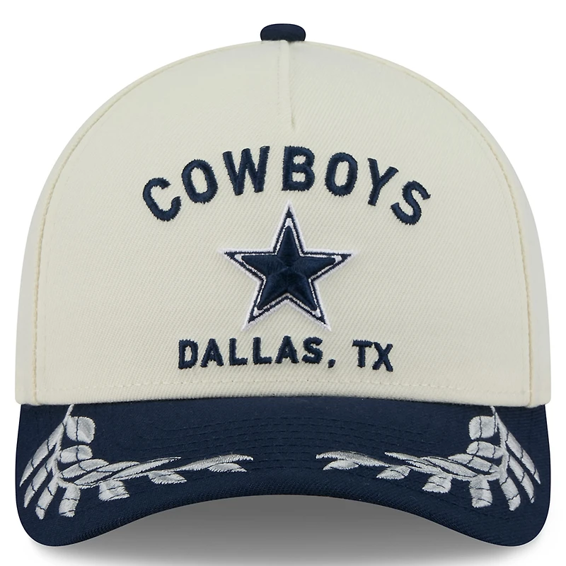 Casquette ajustable New Era 9FORTY A-Frame M-Crown pour homme, crème/bleu marine, Dallas Cowboys, draft NFL 2025