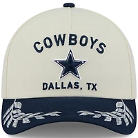 Men's New Era Cream/Navy Dallas Cowboys 2025 NFL Draft 9FORTY M-Crown A-Frame Adjustable Hat