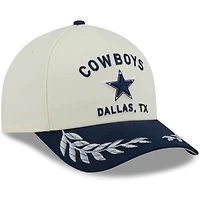 Men's New Era Cream/Navy Dallas Cowboys 2025 NFL Draft 9FORTY M-Crown A-Frame Adjustable Hat