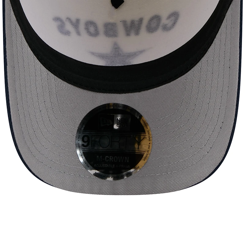 Men's New Era Cream/Navy Dallas Cowboys 2025 NFL Draft 9FORTY M-Crown A-Frame Adjustable Hat