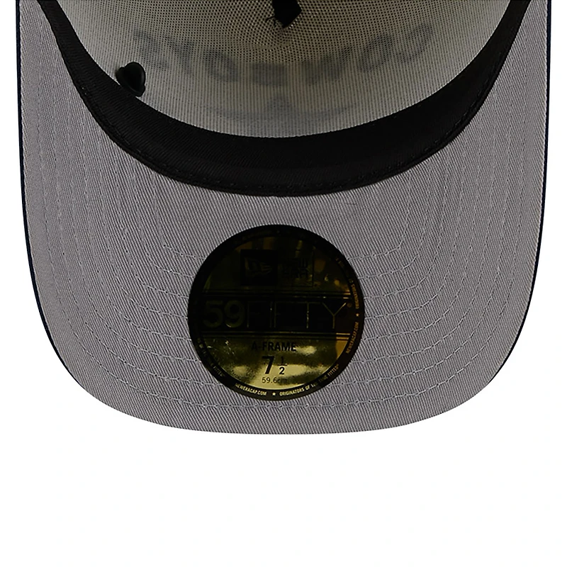 Men's New Era Cream/Navy Dallas Cowboys 2025 NFL Draft A-Frame 59FIFTY Fitted Hat