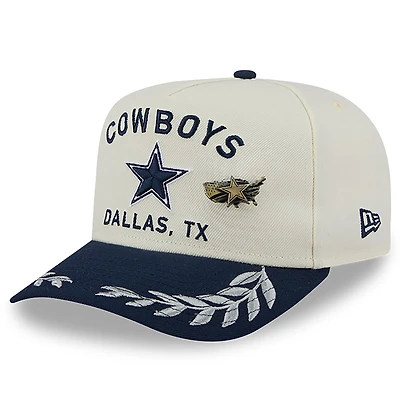 Men's New Era Cream/Navy Dallas Cowboys 2025 NFL Draft A-Frame 59FIFTY Fitted Hat