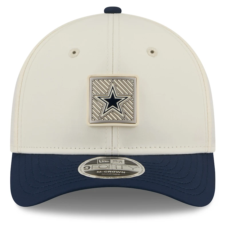 Men's New Era Cream/Navy Dallas Cowboys 2026 NFL Training Camp 9FORTY Adjustable Hat