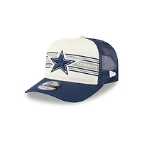 Casquette snapback 9FIFTY à motif drapeau des Cowboys de Dallas New Era pour homme, crème/bleu marine