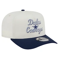 Casquette ajustable 9FIFTY à motif chaînette New Era pour homme, crème/bleu marine, des Cowboys de Dallas