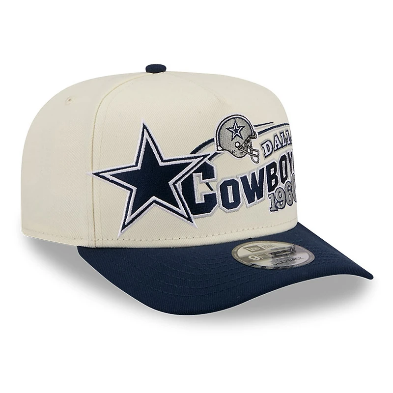 Casquette ajustable New Era crème/marine Dallas Cowboys Classic A-Frame 9FIFTY pour homme