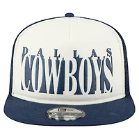 Men's New Era Cream/Navy Dallas Cowboys Cutout A-Frame 9FIFTY Snapback Hat