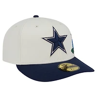 Men's New Era Cream/Navy Dallas Cowboys Tonal Florals 59FIFTY Fitted Hat