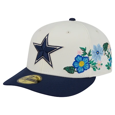 Casquette ajustée 59FIFTY pour homme New Era crème/bleu marine Dallas Cowboys à fleurs ton sur