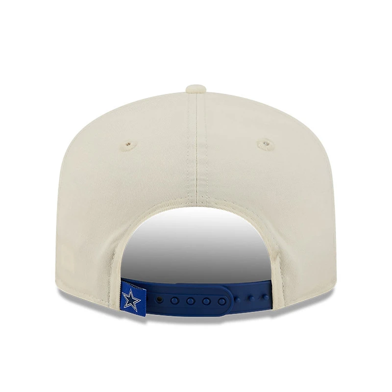 Men's New Era Cream/Royal Dallas Cowboys Golf Flag 19TWENTY Adjustable Hat