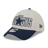Casquette New Era Flex crème Dallas Cowboys 2023 NFL Draft 39THIRTY pour homme