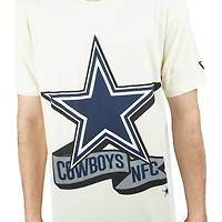 T-shirt New Era crème pour homme Dallas Cowboys Chrome
