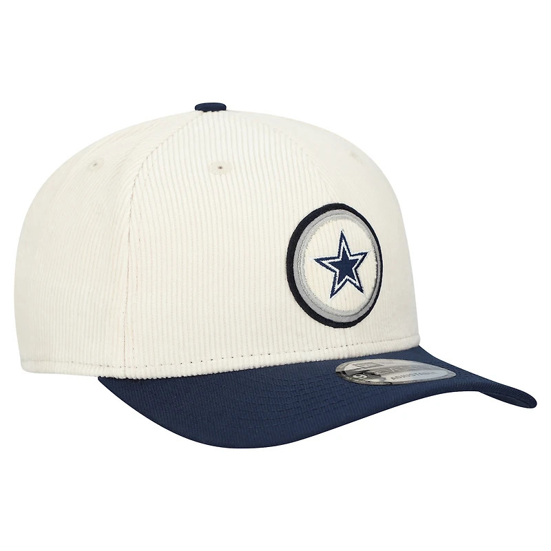 Casquette ajustable 9SEVENTY en velours côtelé Loyal des Cowboys de Dallas New Era pour homme, couleur crème