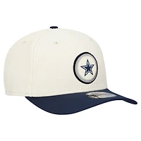 Casquette ajustable 9SEVENTY en velours côtelé Loyal des Cowboys de Dallas New Era pour homme, couleur crème