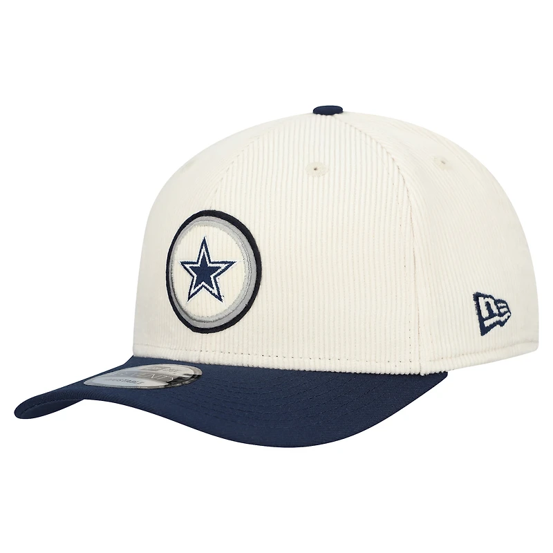 Men's New Era Cream Dallas Cowboys Loyal Corduroy 9SEVENTY Adjustable Hat