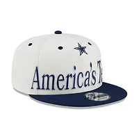 Men's New Era Cream Dallas Cowboys Oversized Slogan 9FIFTY Snapback Hat