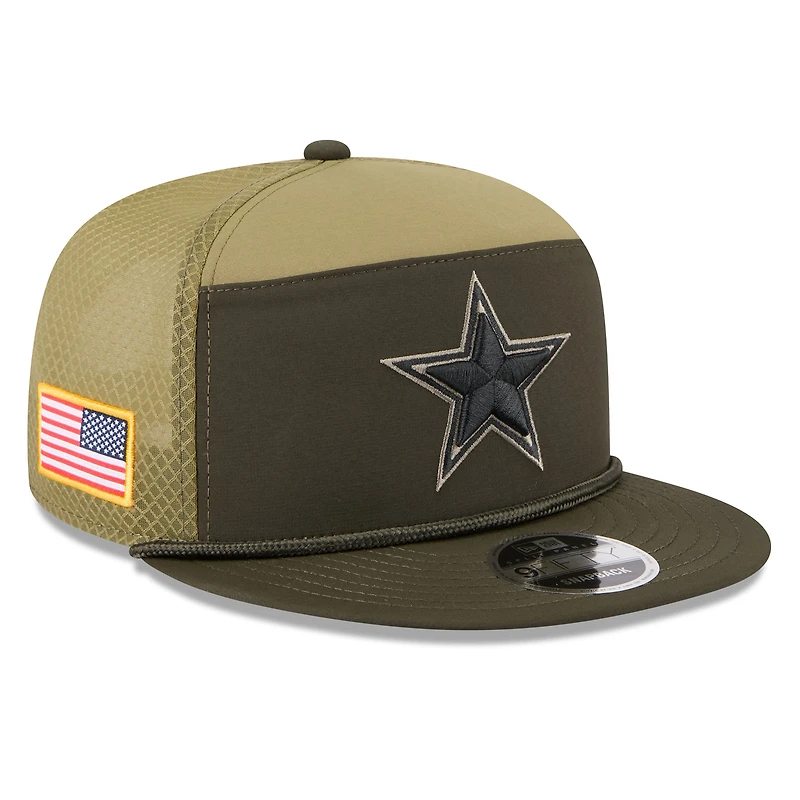 Men's New Era  Dark Green Dallas Cowboys 2025 Salute to Service Split Panel 9FIFTY Snapback Hat