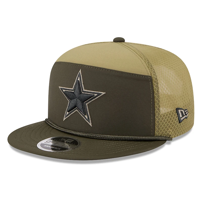 Men's New Era  Dark Green Dallas Cowboys 2025 Salute to Service Split Panel 9FIFTY Snapback Hat