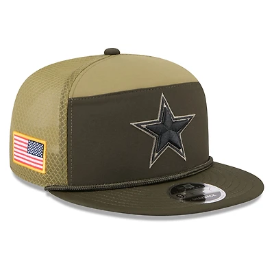 Men's New Era  Dark Green Dallas Cowboys 2025 Salute to Service Split Panel 9FIFTY Snapback Hat