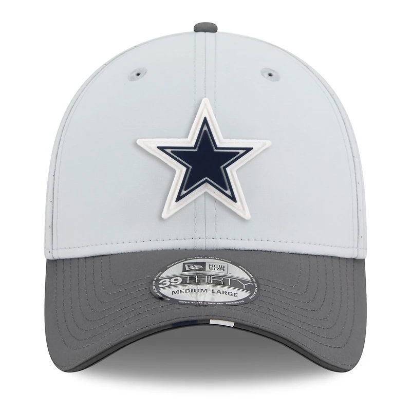 Men's New Era Gray/Graphite Dallas Cowboys 2025 NFL Training Camp 39THIRTY Flex Hat