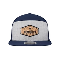 Men's New Era  Gray/Navy Dallas Cowboys Cork Split Panel 9FIFTY Trucker Snapback Hat