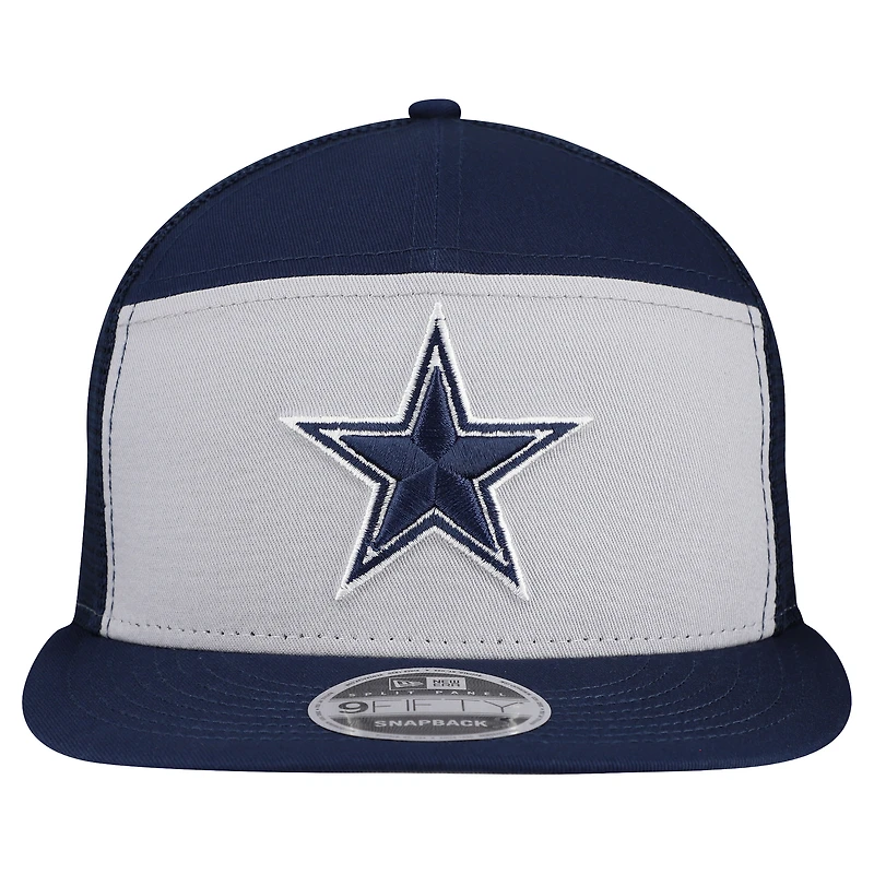 Men's New Era Gray/Navy Dallas Cowboys Outdoor Split Panel 9FIFTY Snapback Hat