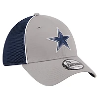 Men's New Era Gray/Navy Dallas Cowboys  Pipe 39THIRTY Flex Hat