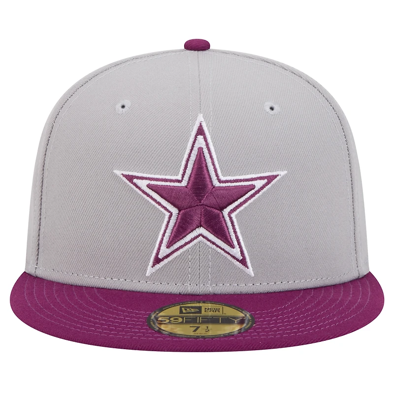 Men's New Era Gray/Purple Dallas Cowboys Two-Tone Color Pack 59FIFTY Fitted Hat