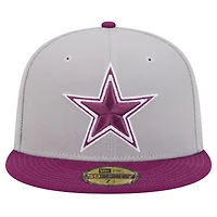 Men's New Era Gray/Purple Dallas Cowboys Two-Tone Color Pack 59FIFTY Fitted Hat