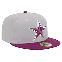 Men's New Era Gray/Purple Dallas Cowboys Two-Tone Color Pack 59FIFTY Fitted Hat