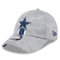 Casquette extensible à boutons-pression Dallas Cowboys 2024 Sideline 9FORTY de New Era pour homme, gris