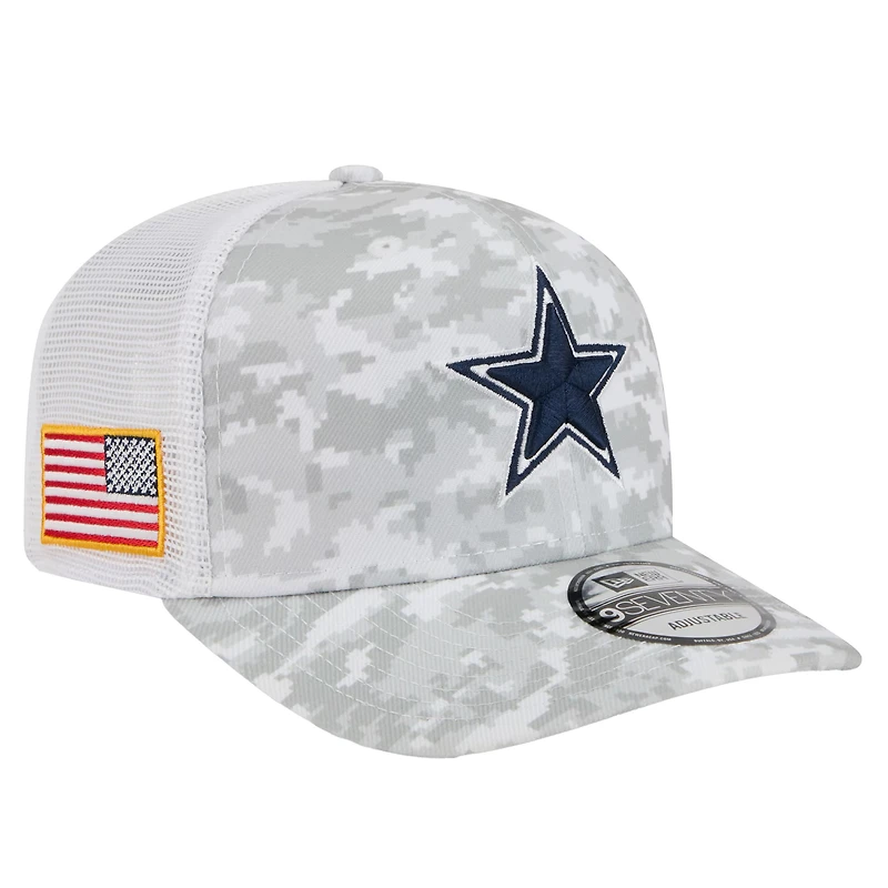 Casquette ajustable New Era grise Dallas Cowboys 2025 Salute to Service pour homme (référence 9SEVENTY)