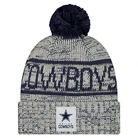 Men's New Era Gray Dallas Cowboys 2025 Sideline Cuffed Knit Hat with Pom
