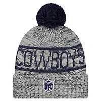 Men's New Era Gray Dallas Cowboys 2025 Sideline Cuffed Knit Hat with Pom