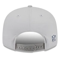 Casquette snapback 9FIFTY grise à panneau fendu des Cowboys de Dallas 2025 de New Era pour homme