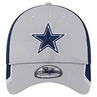 Men's New Era Gray Dallas Cowboys Active Visor Trim 39THIRTY Flex Hat