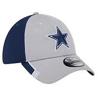 Men's New Era Gray Dallas Cowboys Active Visor Trim 39THIRTY Flex Hat