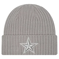 Bonnet tricoté à revers Dallas Cowboys gris pour homme New Era Color Pack