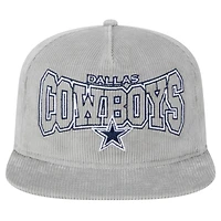 Casquette de golf ajustable en velours côtelé gris Dallas Cowboys New Era pour homme