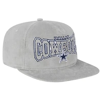 Casquette de golf ajustable en velours côtelé gris Dallas Cowboys New Era pour homme