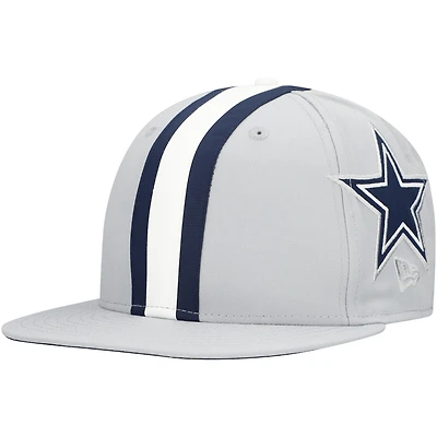 Men's New Era Gray Dallas Cowboys  Helmet 9FIFTY Snapback Hat