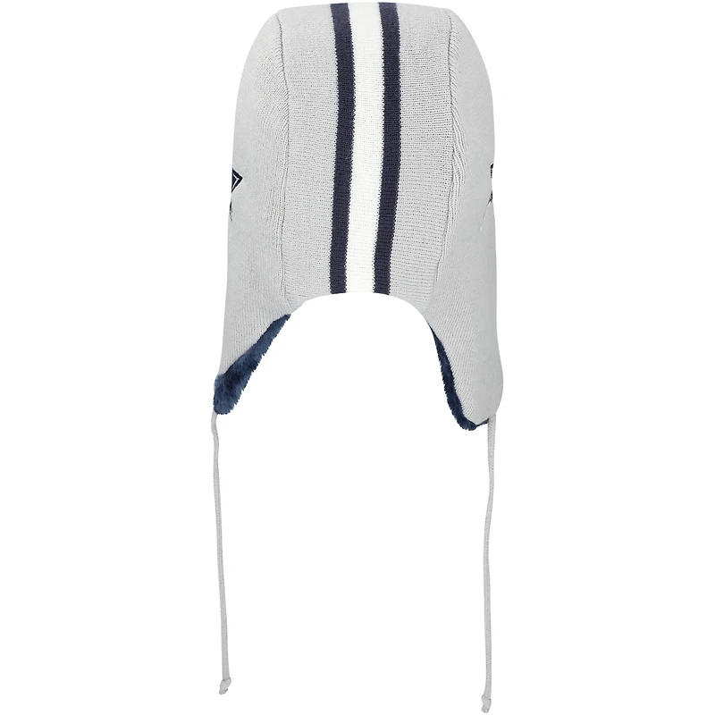 Bonnet en tricot gris Dallas Cowboys Helmet Head Trapper pour homme New Era