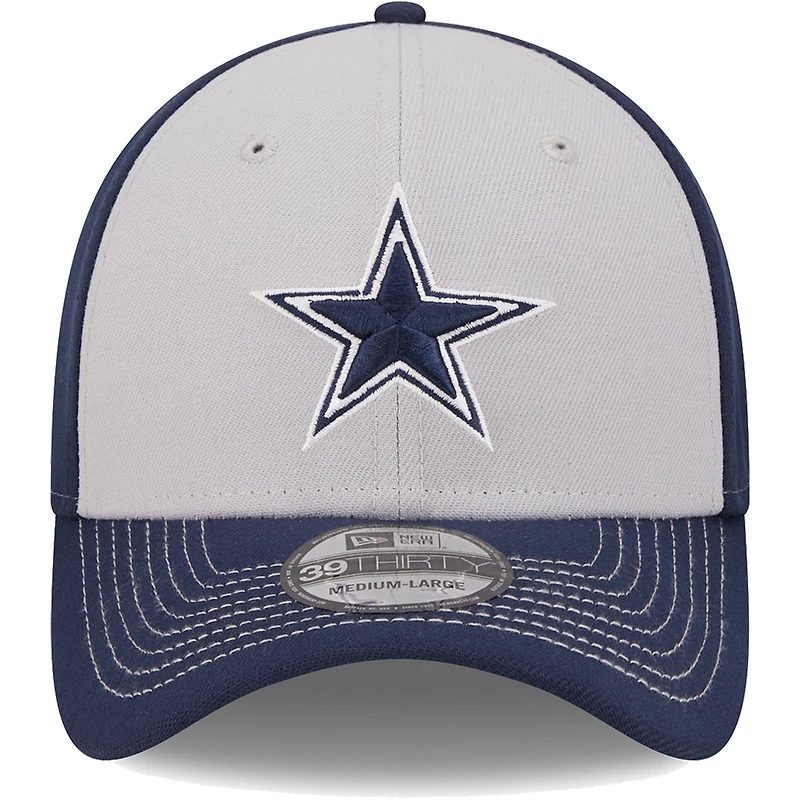 Casquette flex 39THIRTY Main des Dallas Cowboys New Era grise pour homme