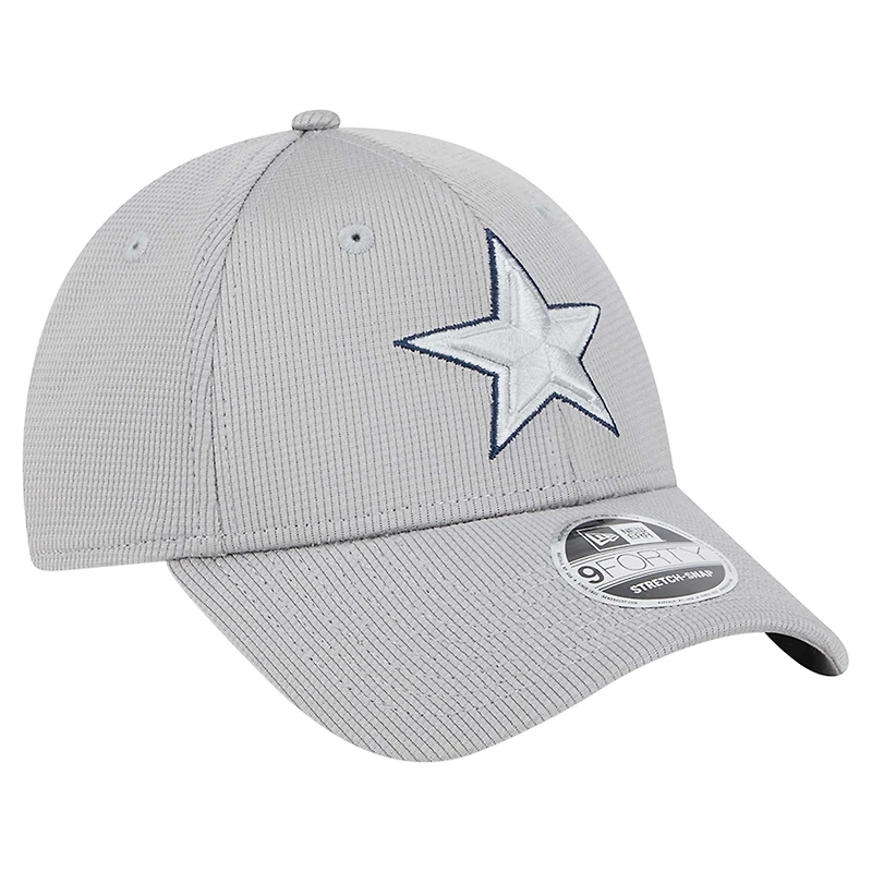 Casquette ajustable Pivot 9FORTY Dallas Cowboys de New Era pour homme, gris