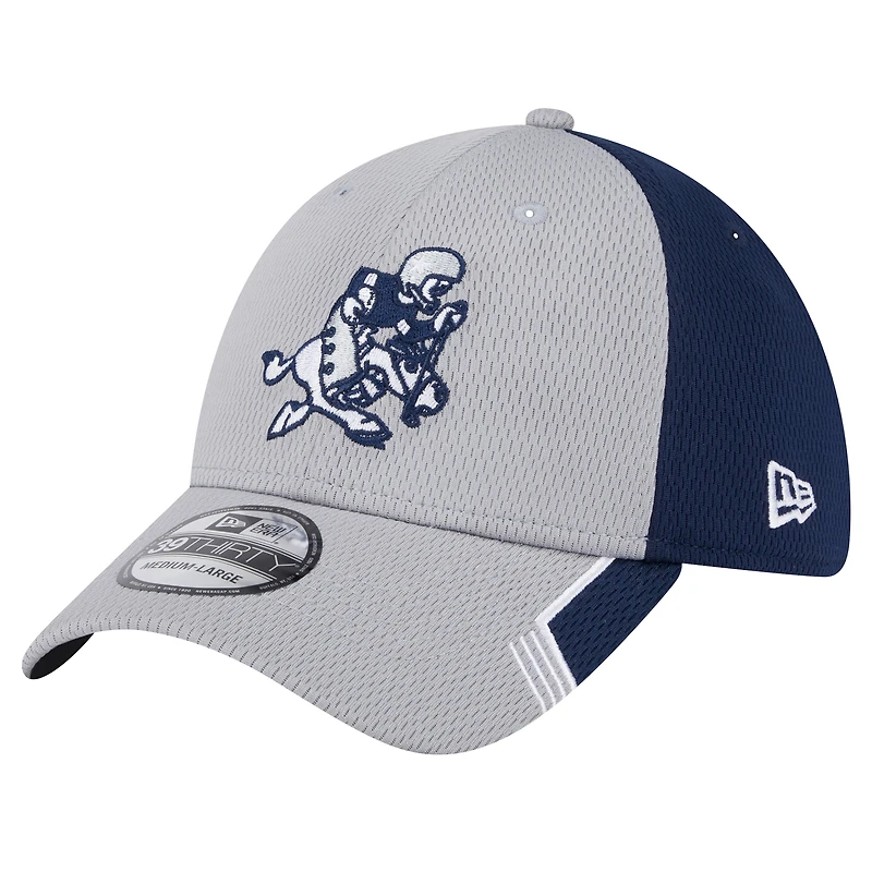 Casquette 39THIRTY Flex Retro Joe Active pour homme avec visière grise Dallas Cowboys de New Era