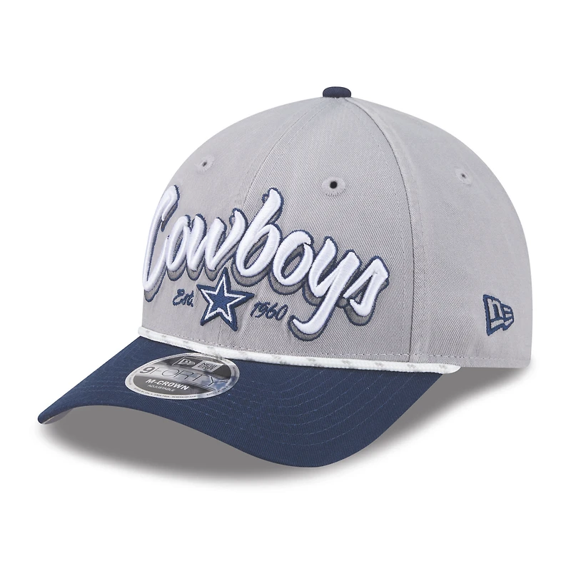 Men's New Era Gray Dallas Cowboys Team Loyal A-Frame 9FORTY Adjustable Hat