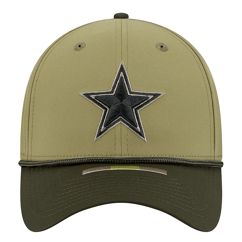 Casquette 39THIRTY Flex verte New Era Dallas Cowboys 2025 Salute to Service pour homme